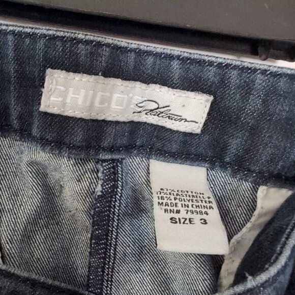 Chico's Premium Cropped Capri Side Zip Jeans XL - Picture 3 of 9